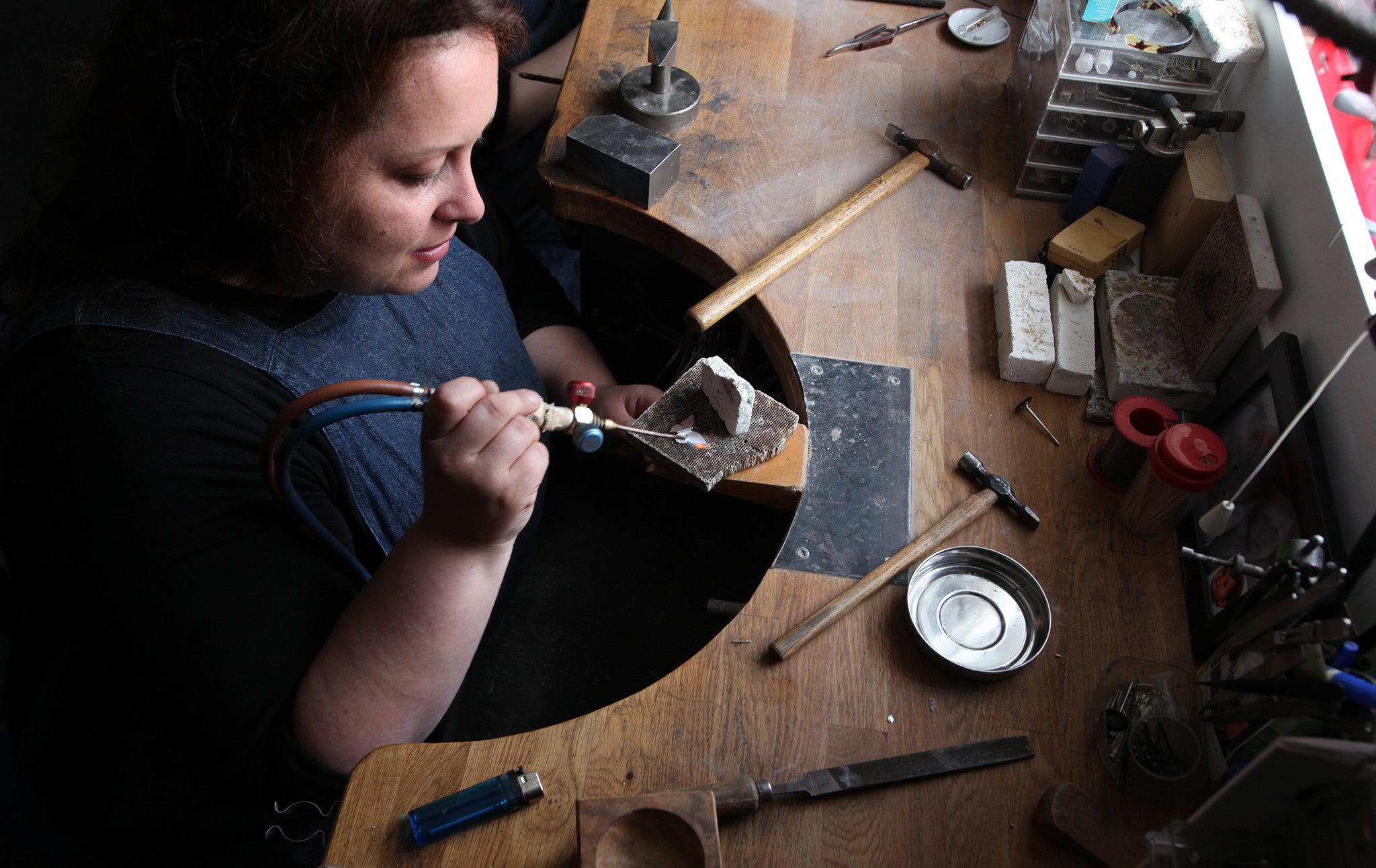 Collette Waudby Artisan Jeweller At Her Bench