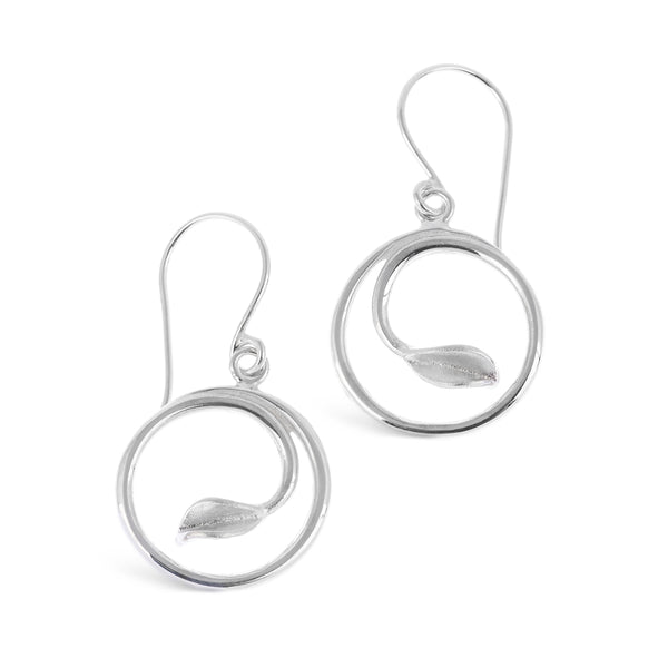TFT-S Mavilo Silver Round Circle Drop Earrings