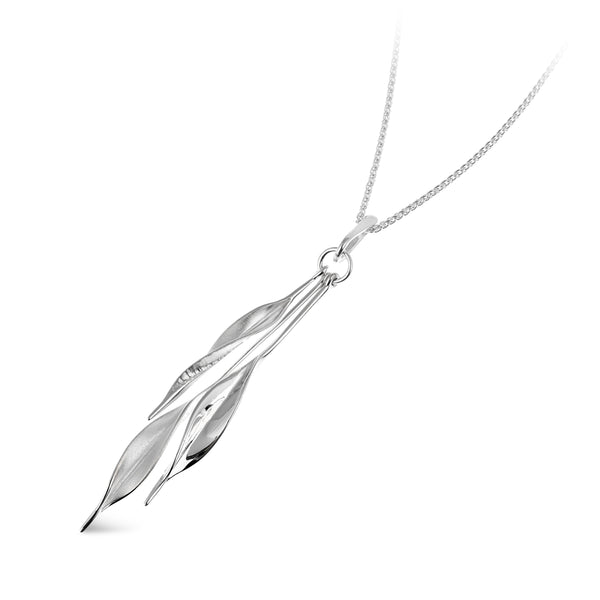 TPL Mavilo Triple Slim Leaf Pendant Silver