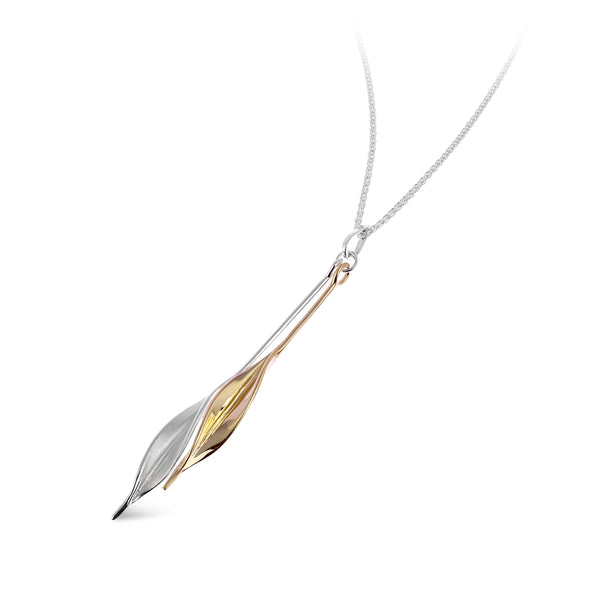 CLP Mavilo Double Long Slim Leaf Pendant Collette Waudby