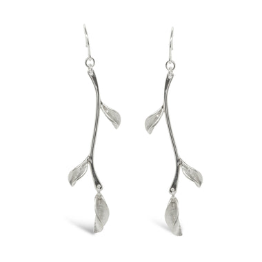 BHP Mavilo Stem Leaf Earrings Silver