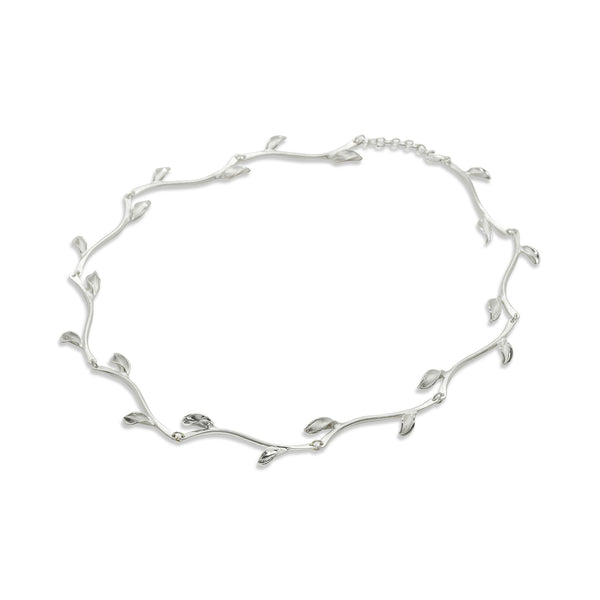 BN Mavilo Leaf Stem Necklace Silver