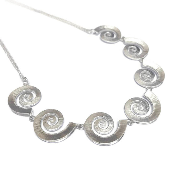 collette waudby dreki half spiral sea wave necklace