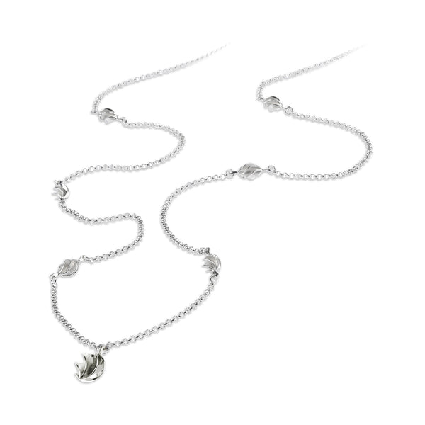 GNLC Verso Long Silver Chain Necklace with Seven Charms 34inch