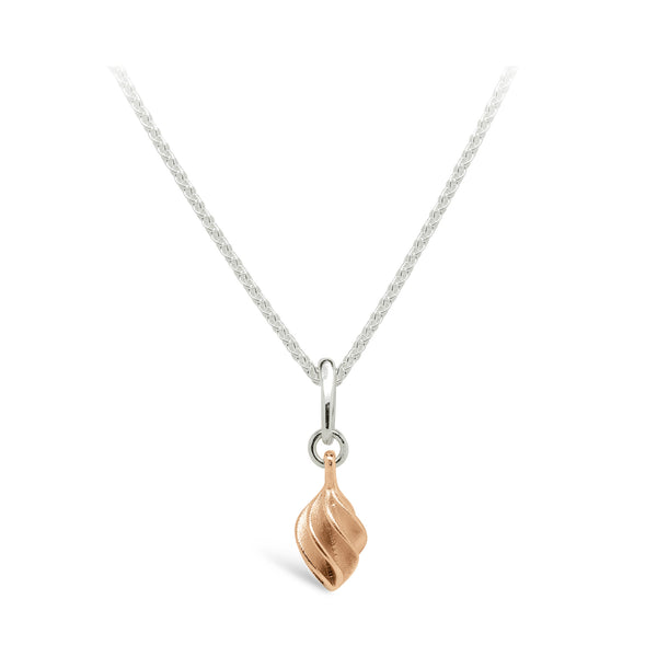 GP1 Verso Small Single Pendant in Rose Gold on Silver Chain