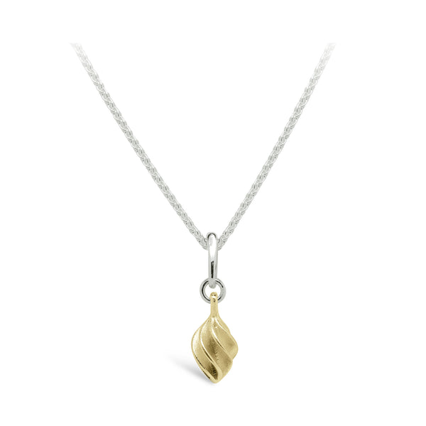GP1 Verso Small Single Pendant in Yellow Gold on Silver Chain