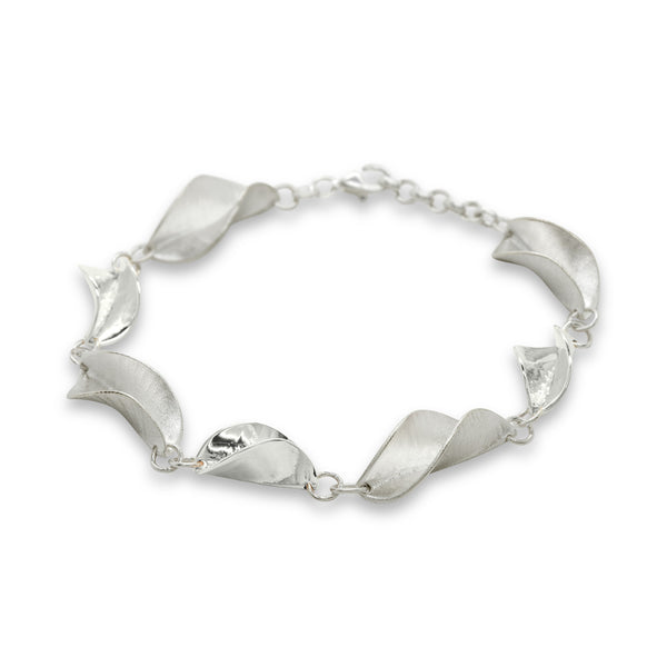 LB2 Mavilo Medium and Small Wide Leaf Bracelet Silver