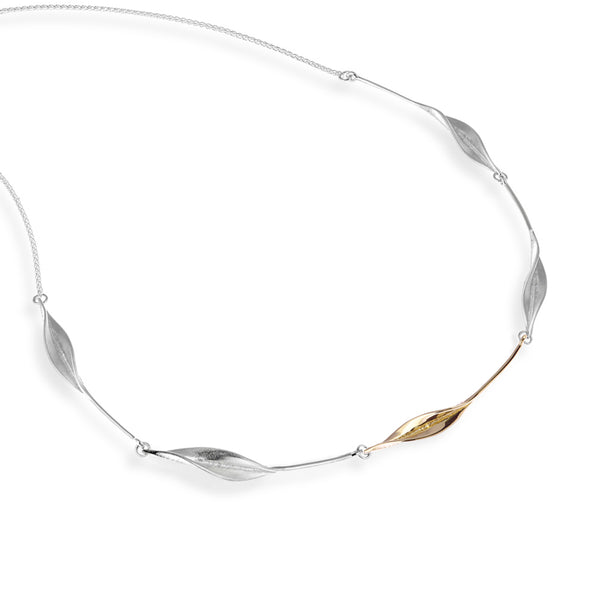Collette Waudby Len-s/1yg Mavilo Twist Leaf necklace Silver