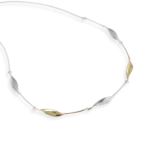 Collette Waudby Len-s/2g Mavilo Twist Leaf necklace Silver