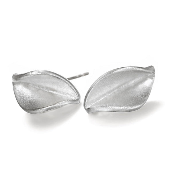 LS2 Mavilo Leaf Stud Earrings Matt Silver