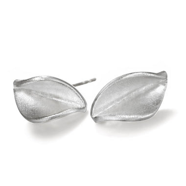LS2 Mavilo Leaf Stud Earrings Matt Silver
