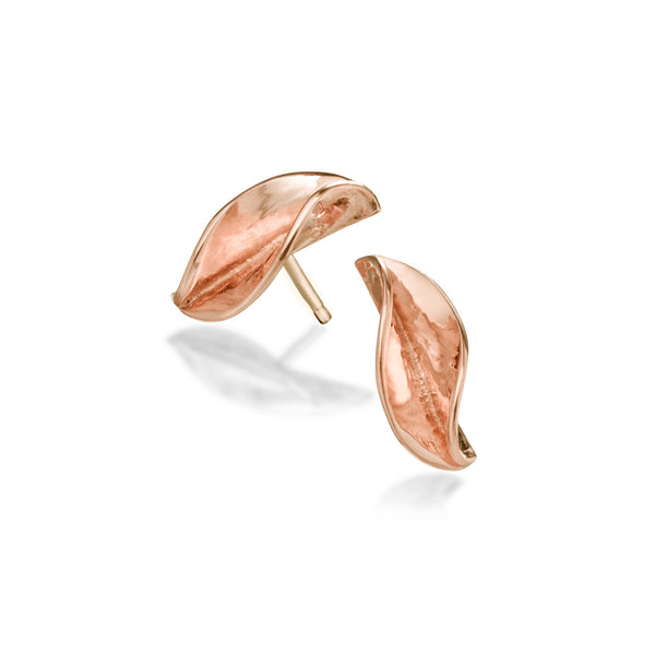 LS3 Mavilo Small Leaf Stud Earrings Rose Gold