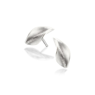 LS3 Mavilo Small Leaf Stud Earrings Matte Silver
