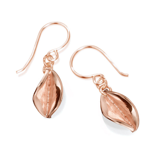 LSD2 Mavilo Small Leaf Drop Earrings Rose Gold