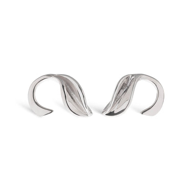 MLS-S Mavilo Silver Curled Stem and Leaf Studs