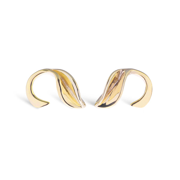 MLS-S Mavilo 9ct Yellow Gold Curled Stem and Leaf Studs