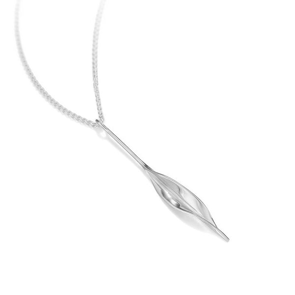 SLP2 Mavilo Slim Leaf Pendant Polished Silver