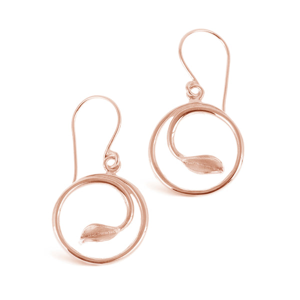 TFT-S Mavilo 9ct Rose Gold Round Circle Drop Earrings