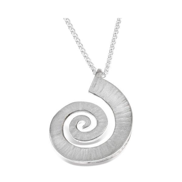 VP7 Dreki Large Spiral Wave Pendant Silver