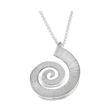 VP7 Dreki Large Spiral Wave Pendant Silver