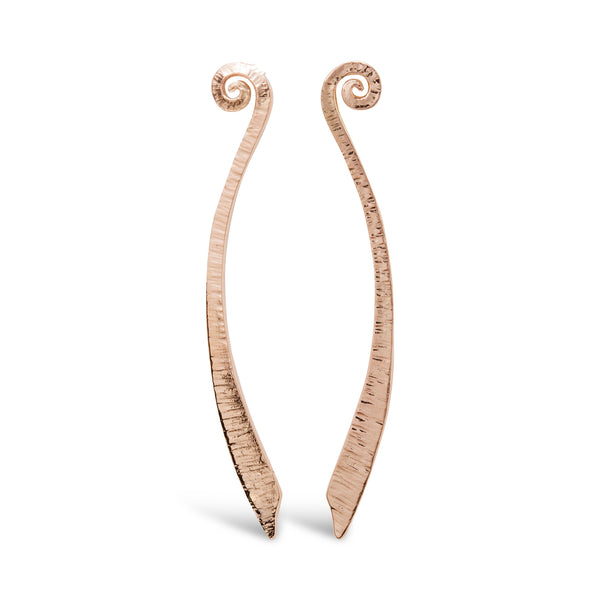 VS5 Dreki Long Stud Earrings Rose Red Gold