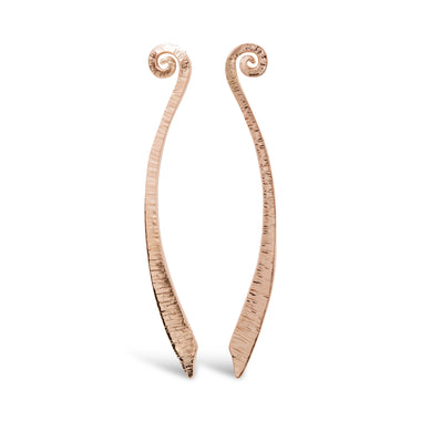 VS5 Dreki Long Stud Earrings Rose Red Gold