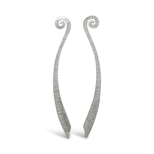 VS5 Dreki Long Stud Earrings Silver