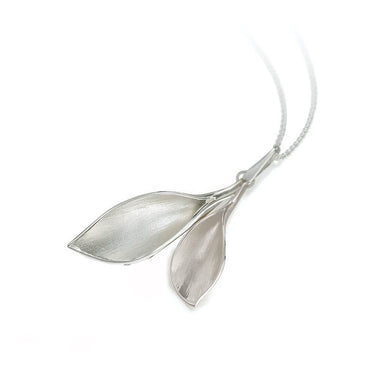 W2AP Lilium Double Calla Lily Pendant Silver