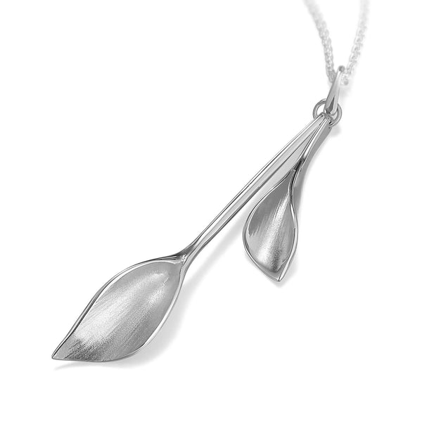 WDMP Lilium Medium Double Calla Lily Pendant Silver