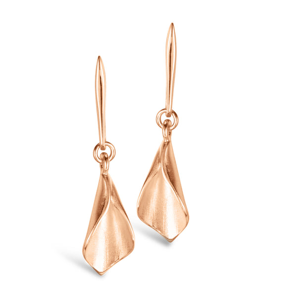 WE6 'Lillium' Rose Red Gold Calla Lilly Drop Earrings