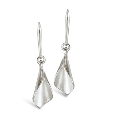 WE6 'Lillium' Silver Calla Lilly Drop Earrings
