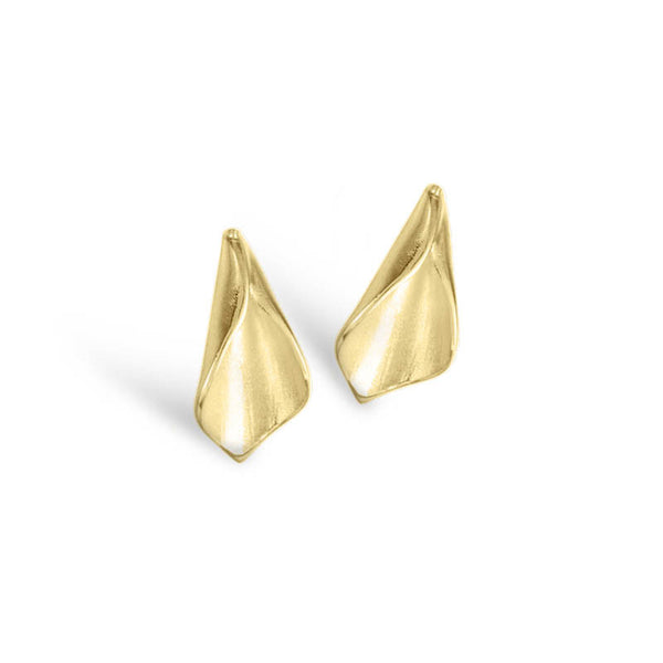 WS2 Lilium Medium Calla Lily Stud Earrings Yellow Gold