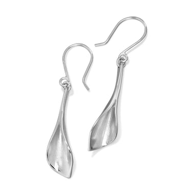 WE4 'Lillium' Calla Lilly Drop Earrings Silver